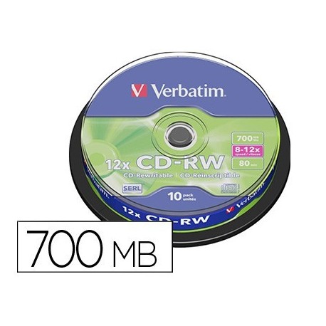 CD-RW verbatim serl 700MB 10u.