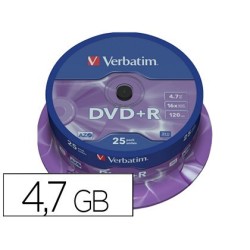 Dvd + r verbatim 4.7GB 25u.