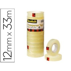 Cinta adhesiva Scotch transparent 12mmx33m.12u.