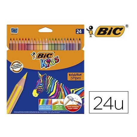 Llapis de color Bic evolution stripes 24 colors