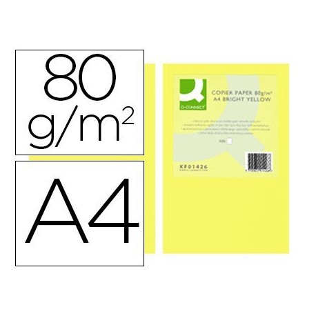 Papel A4 80gr amarillo intenso 500 hojas