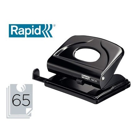 Taladro Rapid fmc20 metalico color negro capacidad 20 hojas