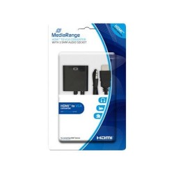 Cable HDmi a VGA Jack 3.5mm negro