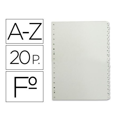 Separadores de plástico alfabéticos A-Z folio