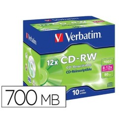 CD-RW verbatim serl 700MB 10u.