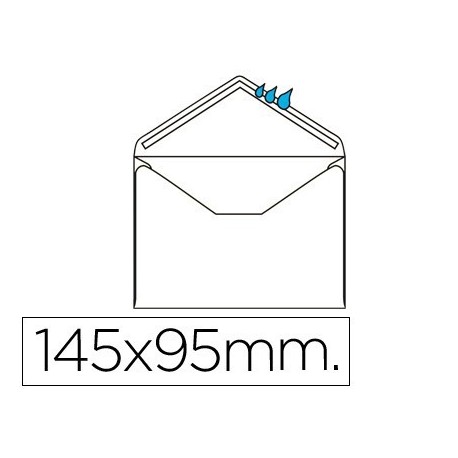 Sobre nº1 blanco mínimo normalizado 95x145mm engomado solapa pico 500u.