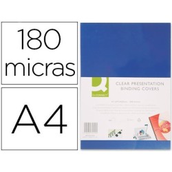 Tapa de enquadernació PVC A4 opaca blau 180µ. caixa de 100u.