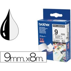 Cinta Brother tz/tze 12mm. X8m. Negre/blanc no laminada. tze-N231