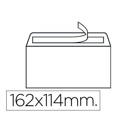 Sobre nº19 blanc C6 114x162mm tira de silicona 500u.