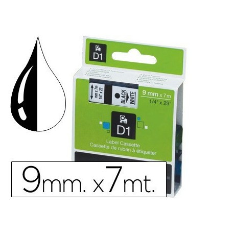 Etiquetes Dymo D1 negre/transparent. S0720670.