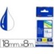 Cinta Brother tze-243 laminada blau-blanc 18mm 8m.