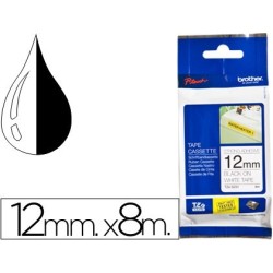 Cinta Brother tze-s231 blanc-negre 12mm 8m.superadhesiva