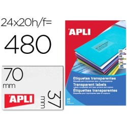 Etiqueta Apli 1224 transparents 70x37mm 20 fulls