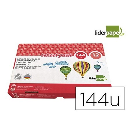 Estoig llapis color Liderpapel slim SchoolPack 144u.