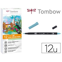 Retolador Tombow aquarel.lable doble punta pastís estoig de 12u.