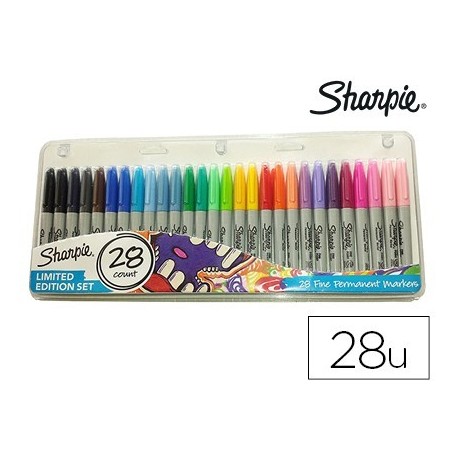 Retolador Sharpie permanent punta fina 28 colors assortits