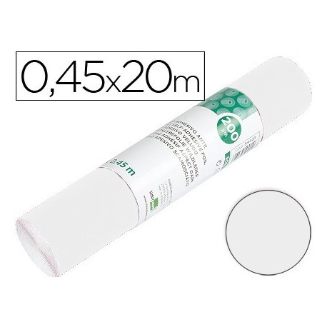 Rotlle adhesiu Liderpapel blanc brillant 0,45x20mt