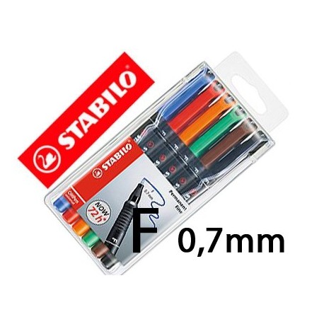 Ret. permanent Stabilo Ohpen F 0,7mm. 6 colors