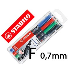 Ret. permanent Stabilo Ohpen F 0,7mm. 4 colors