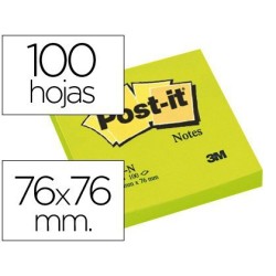 Post-it gama Neó 76x76mm. verd neó 6u.