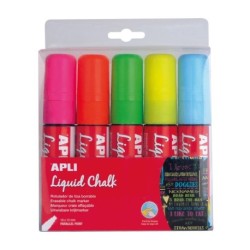 Retolador Apli Liquid Chalk  Punta quadrada 5u.