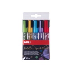 Retolador Apli Liquid Chalk  Punta rodona metall 5u.