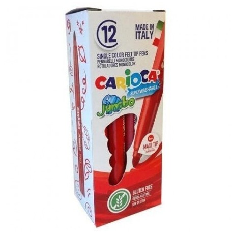 Rotulador Carioca Jumbo 12u. rojo