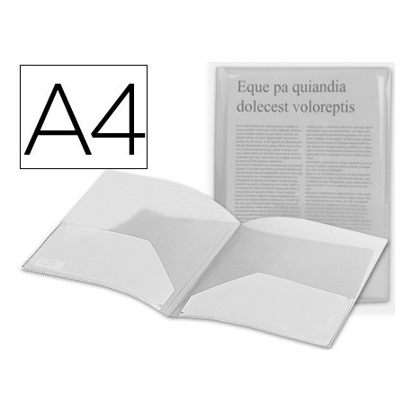 Carpeta dossier amb doble bossa cangur A4 Transparent