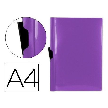 Carpeta dossier pinza A4 30 hojas Violeta Frosty