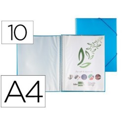 Carpeta amb 10 fundes amb espiral A4 blau