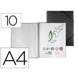 Carpeta amb 10 fundes amb espiral A4 negre