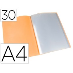 Carpeta 30 fundes A4 taronja fluor opac