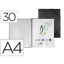 Carpeta amb 30 fundes amb espiral A4 negre