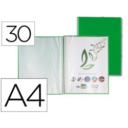 Carpeta amb 30 fundes amb espiral A4 verd