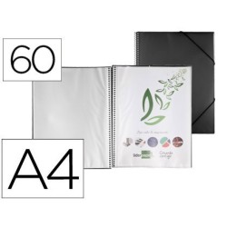 Carpeta amb 60 fundes amb espiral A4 negre