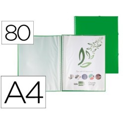 Carpeta amb 80 fundes amb espiral A4 verd