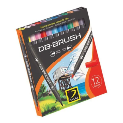 Retolador doble punta Dalbe Db Brush 12 colors