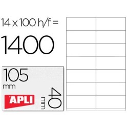 Etiquetas Apli cantos rectos 100 hojas 105x40mm