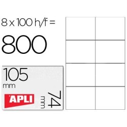 Etiquetas Apli cantos rectos 100 hojas 105x74mm