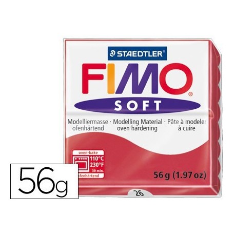 Pasta per modelar Fimo 56 g. vermell cirera