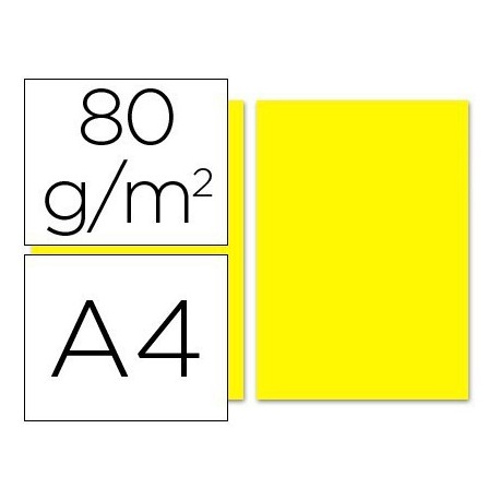 Papel A4 80gr. amarillo 100u.