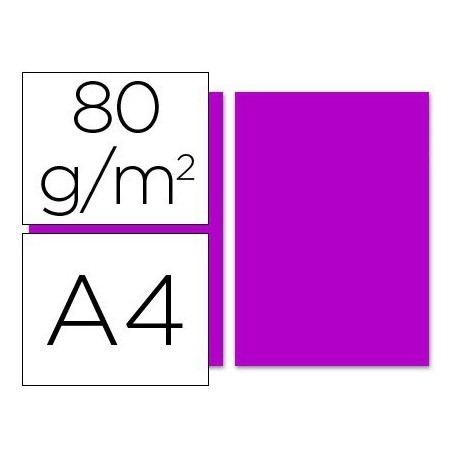 Papel A4 80gr. fucsia 100u.