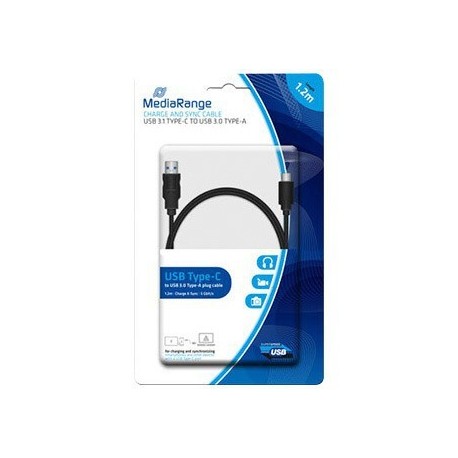 Cable USB tipo AC 1.2m.negro