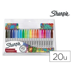 Retoladors Sharpie permanent punta fina 20u.