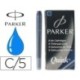 Tinta ESTILOGRAFICA Parker blau permanent 5 cartutxos