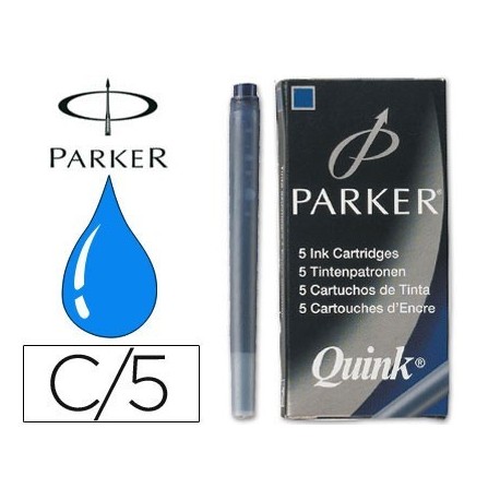 Tinta ESTILOGRAFICA Parker blau permanent 5 cartutxos