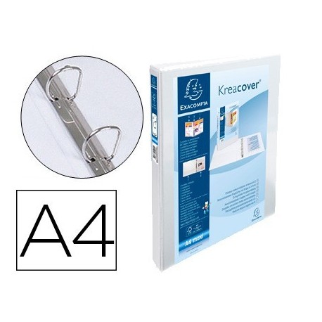 Carpeta 2 anelles Exacompta 16mm A4+ PP personalitzable 3 butxaques