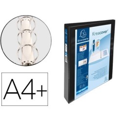 Carpeta 4 anelles Exacompta 16mm A4+ PP personalitzable 3 butxaques