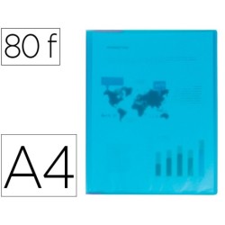 Carpeta 80 fundes A4 blau Frosty