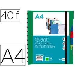 Carpeta personalitzable amb 40 fundes intercanviables i separadors A4 verd